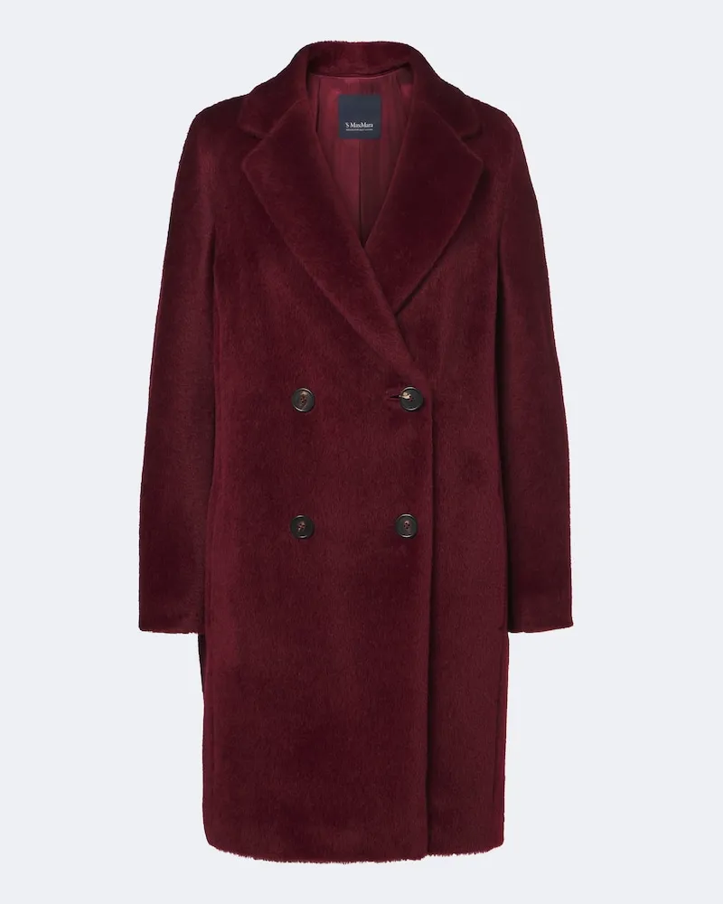 Max Mara Mantel aus einem Alpakawollgemisch Burgunderrot