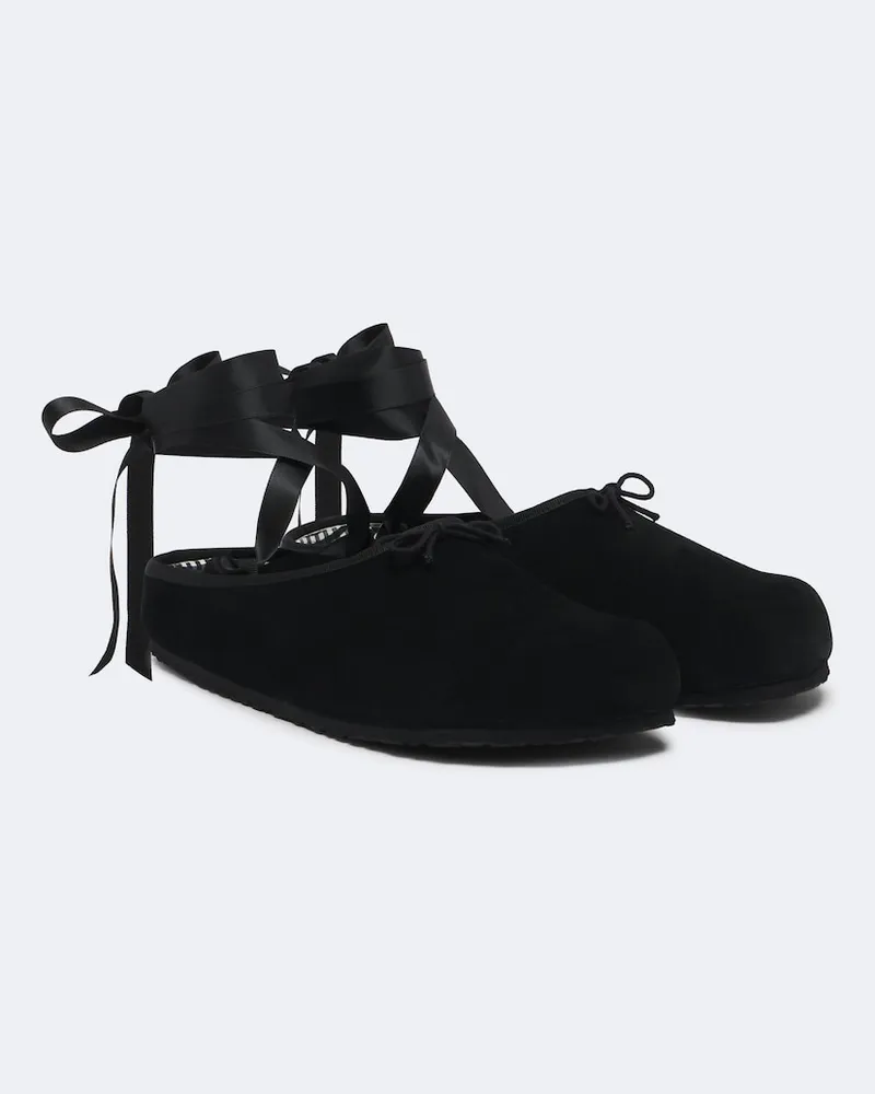 Birkenstock X Repetto Mules Opera aus Veloursleder Schwarz