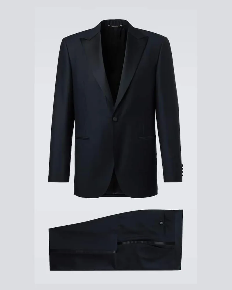 Canali Smoking aus Wolle Schwarz