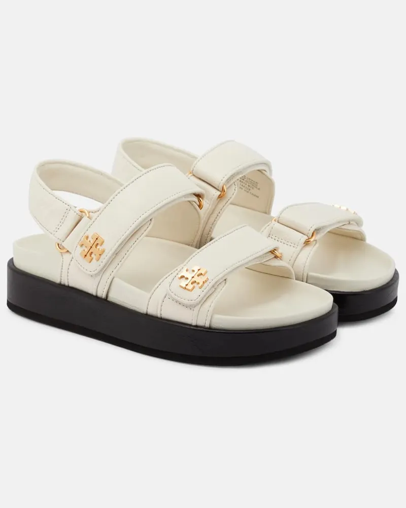 Tory Burch Sandalen Double T aus Leder Weiß