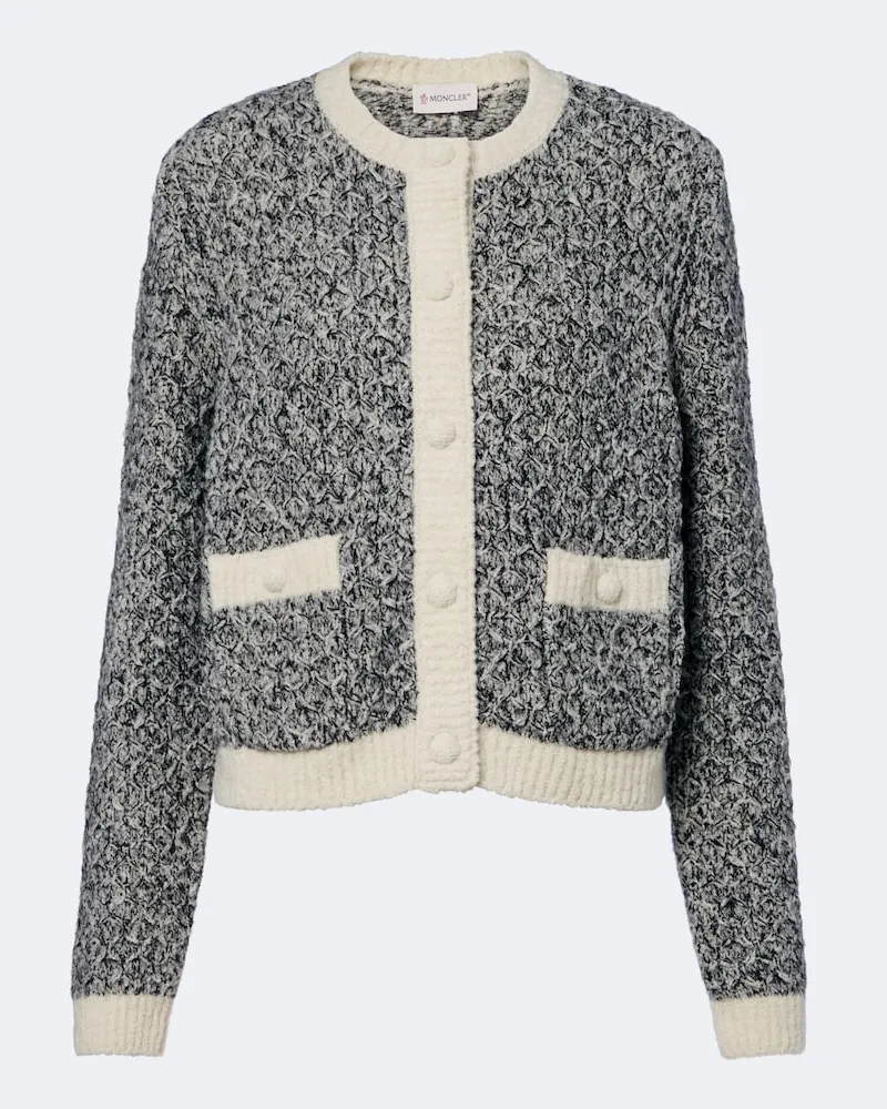 Moncler Cardigan aus einem Wollgemisch Grau