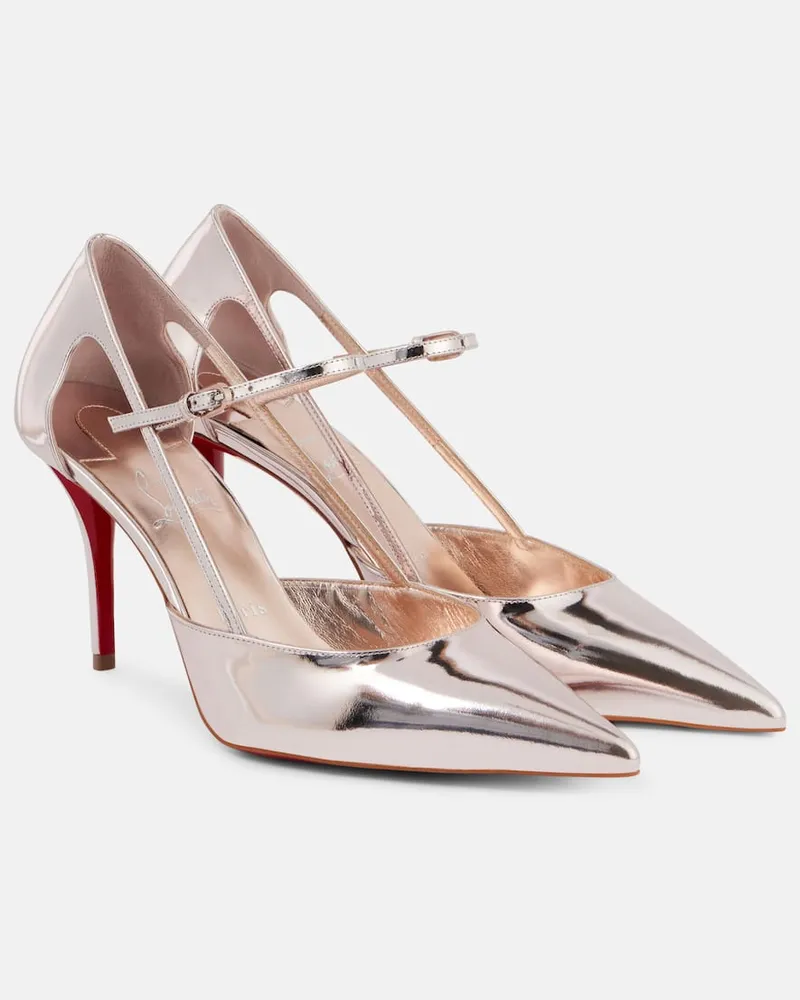 Christian Louboutin Mary-Jane-Pumps Miss Z Strap 80 aus Leder Rosa