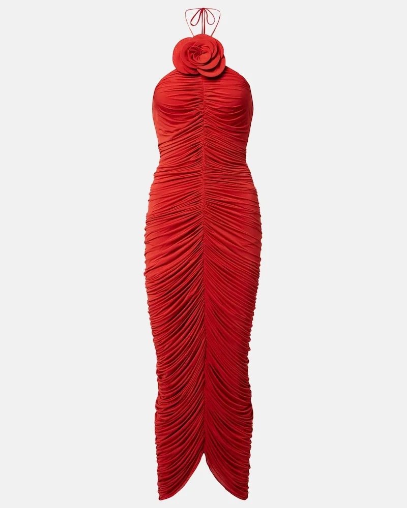 Magda Butrym Verziertes Midikleid aus Jersey Orange