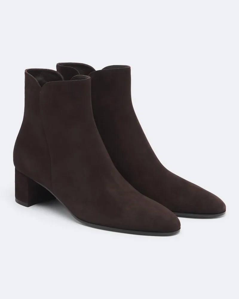 Gianvito Rossi Ankle Boots Lisa aus Veloursleder Braun