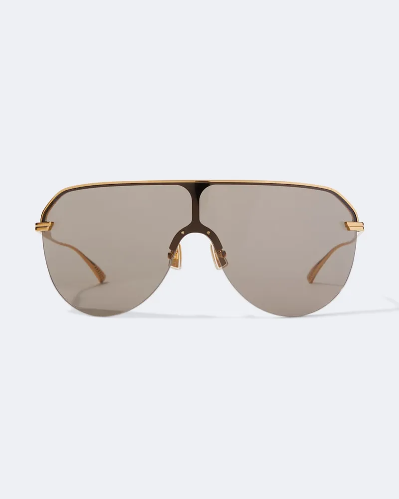 Bottega Veneta Shield-Sonnenbrille Gold
