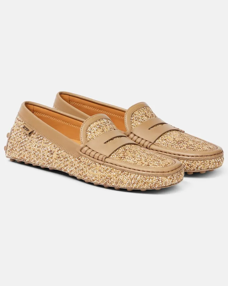 TOD'S Mokassins Gommino aus Tweed mit Leder Nude