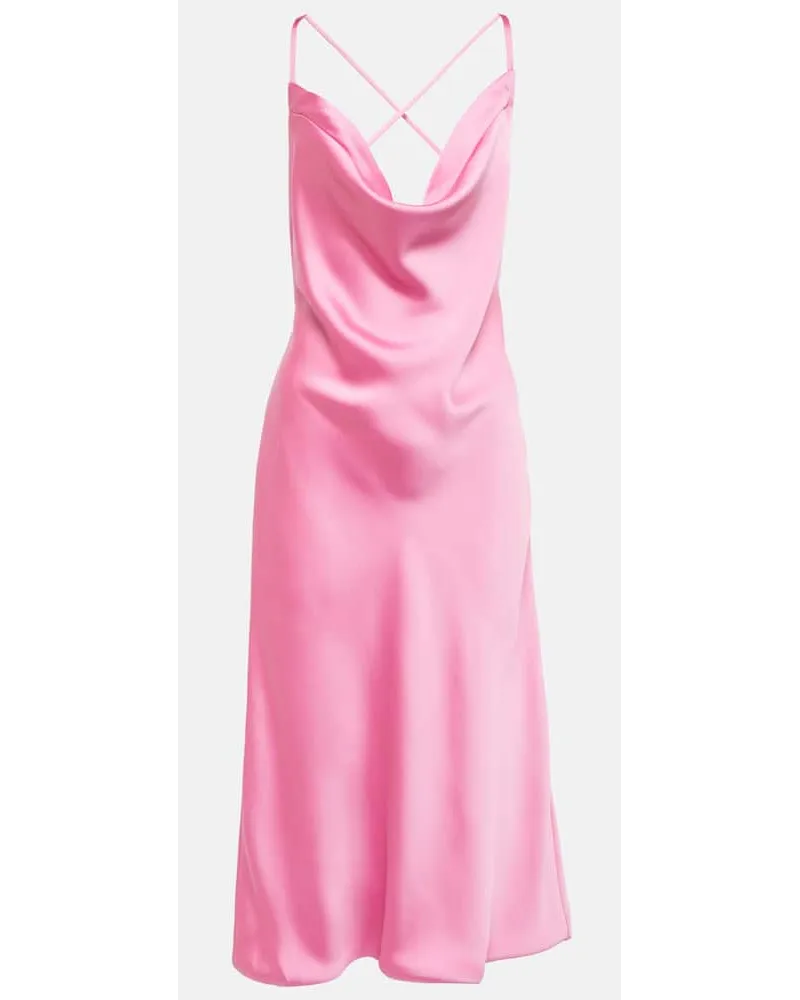 Norma Kamali Midikleid aus Satin Pink