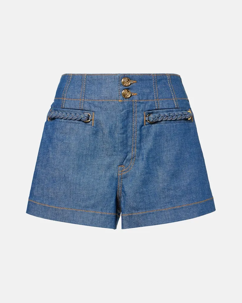 Zimmermann High-Rise Jeansshorts Wylie Blau