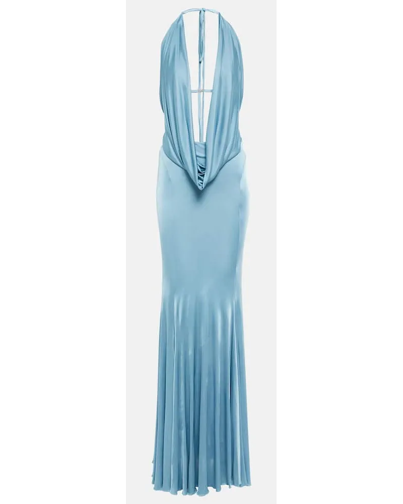 Blumarine Robe aus Satin Blau