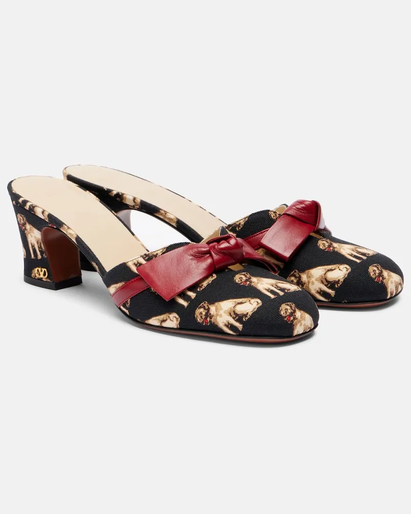 Valentino Garavani Sandalen Knotty 60 aus Leder Schwarz