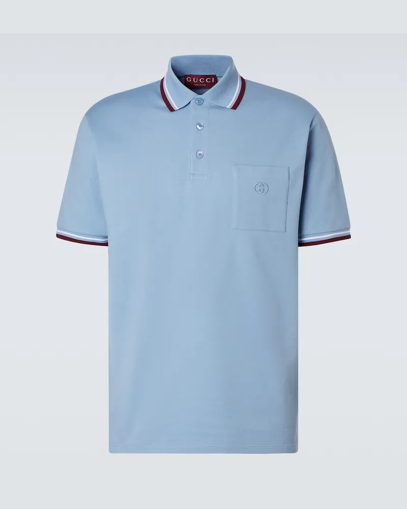 Gucci Polohemd aus Piqué Blau
