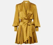 Wickelkleid aus Seidensatin