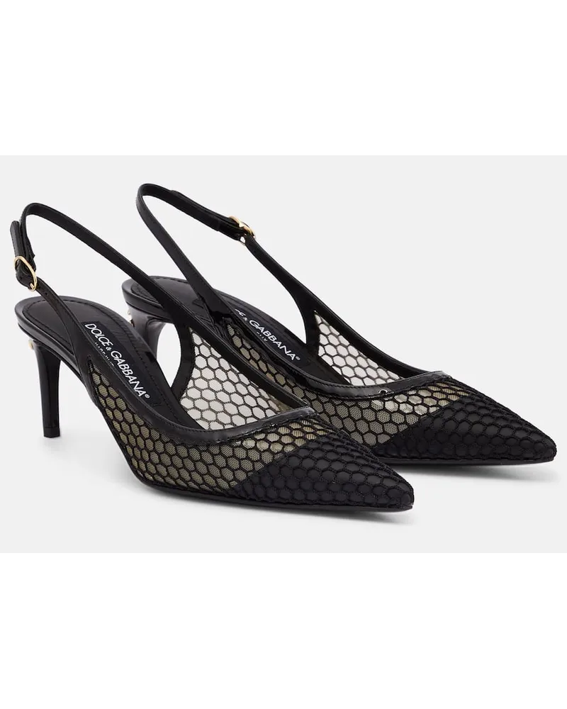 Dolce & Gabbana Slingback-Pumps mit Lackleder Schwarz