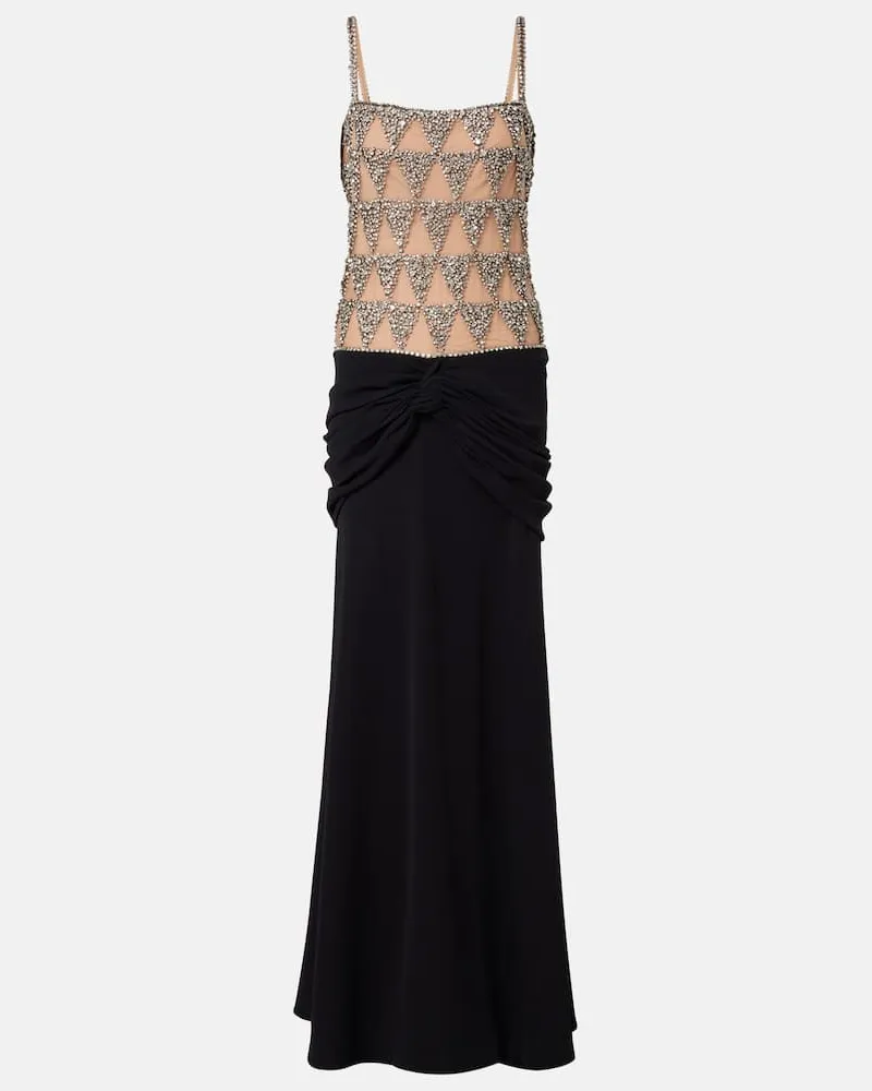 COSTARELLOS Robe mit Kristallen Schwarz