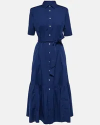 Ralph Lauren Hemdblusenkleid aus Baumwolle Blau