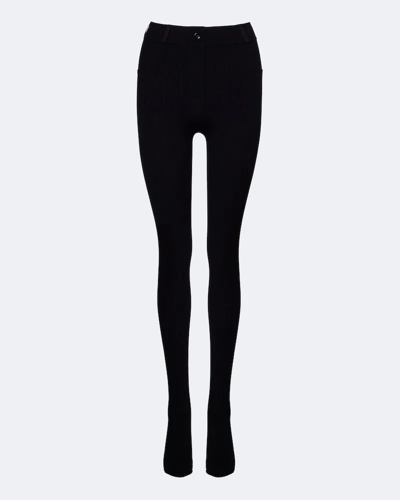 Loewe Leggings aus Rippstrick Schwarz
