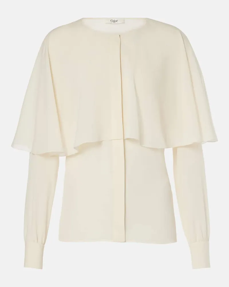 Chloé Chloé Bluse aus Seidenchiffon Weiß