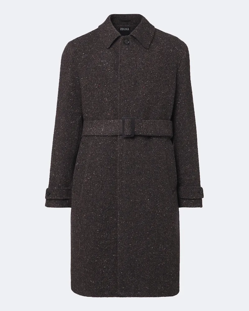 Ermenegildo Zegna Mantel aus Wolle, Seide und Kaschmir Braun
