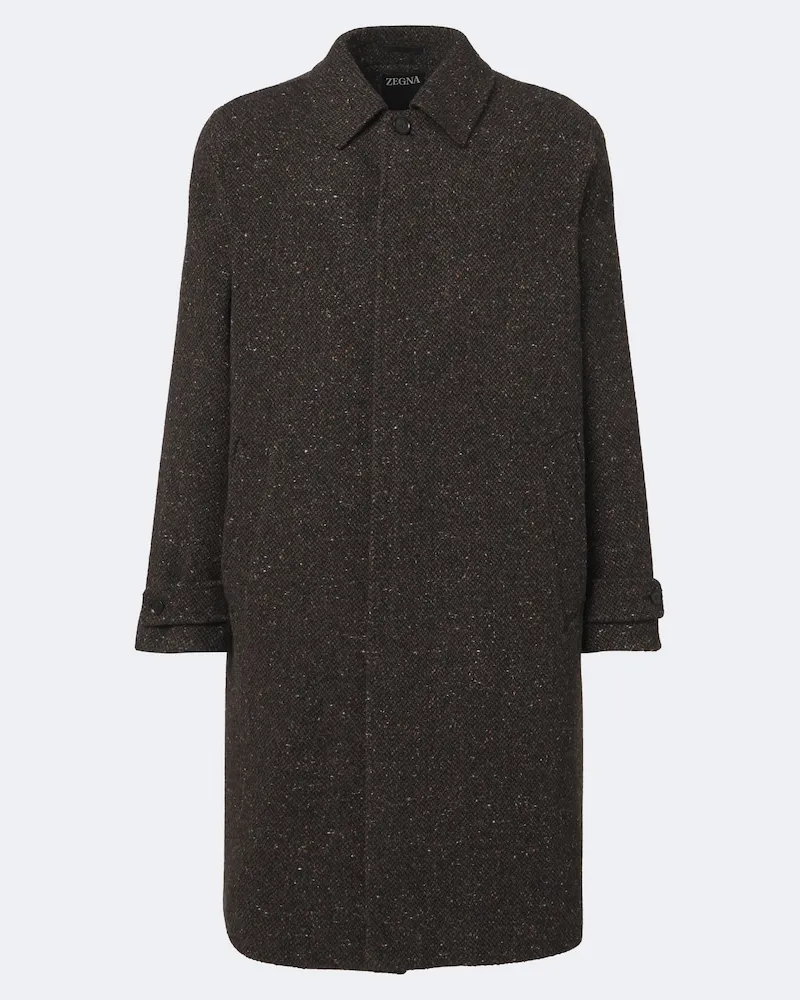 Ermenegildo Zegna Mantel aus Wolle, Seide und Kaschmir Braun