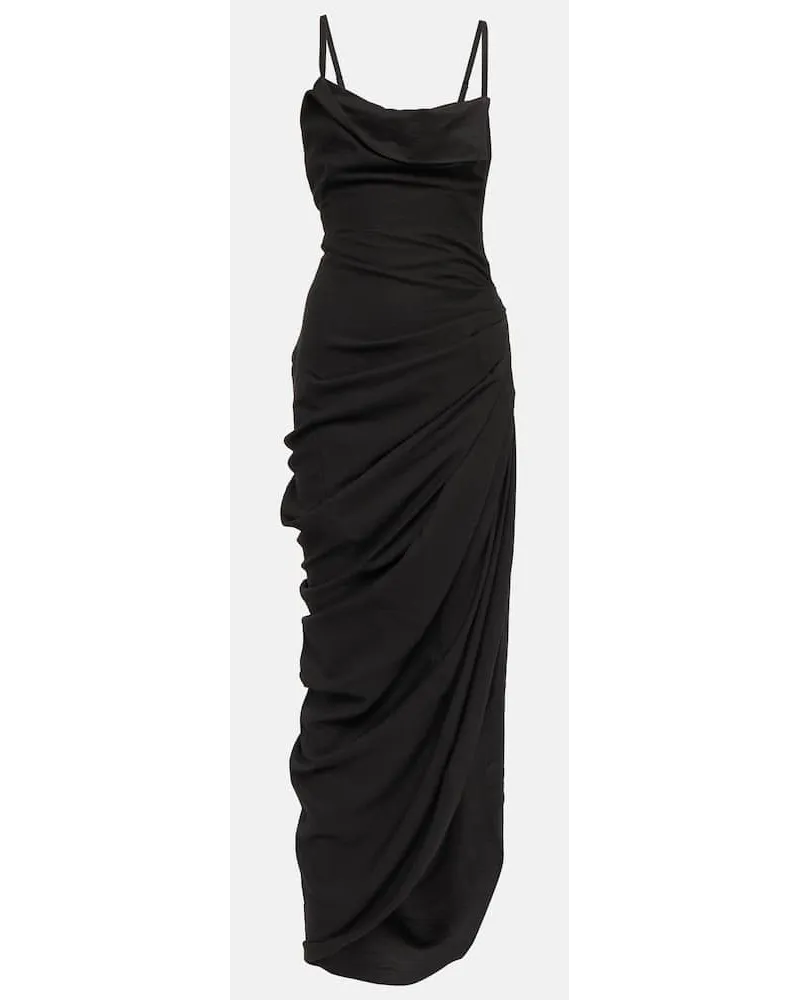 Jacquemus Maxikleid La Robe Saudade aus Voile Schwarz