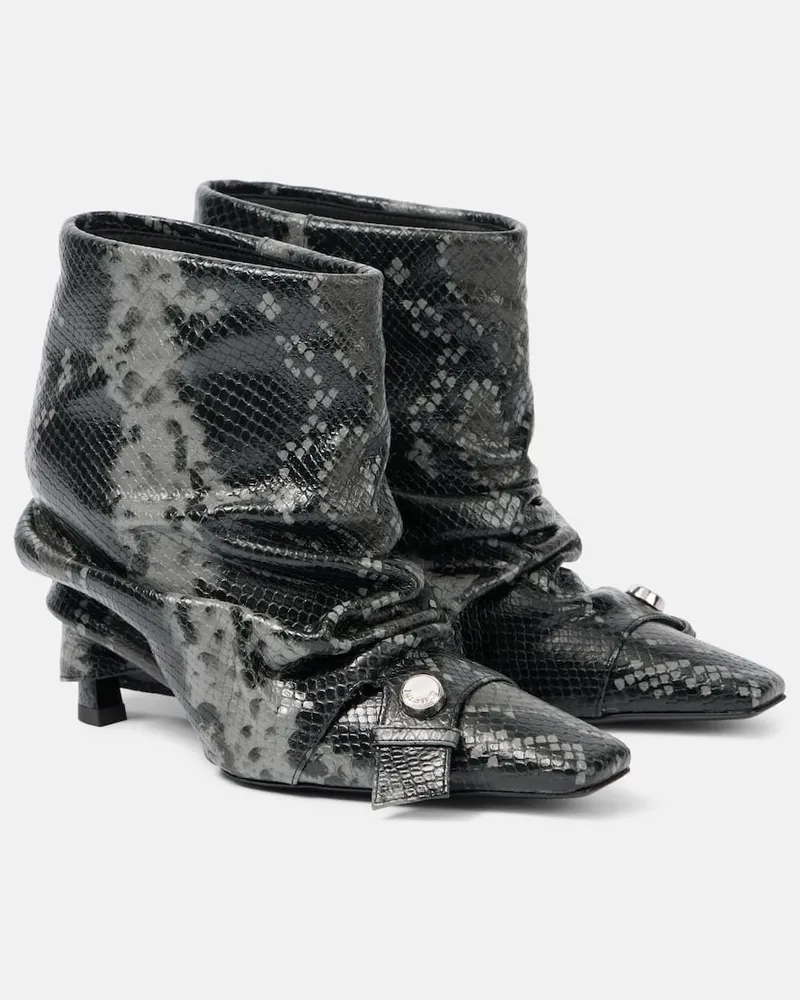 ATTICO Ankle Boots Juno 95 aus Leder Schwarz