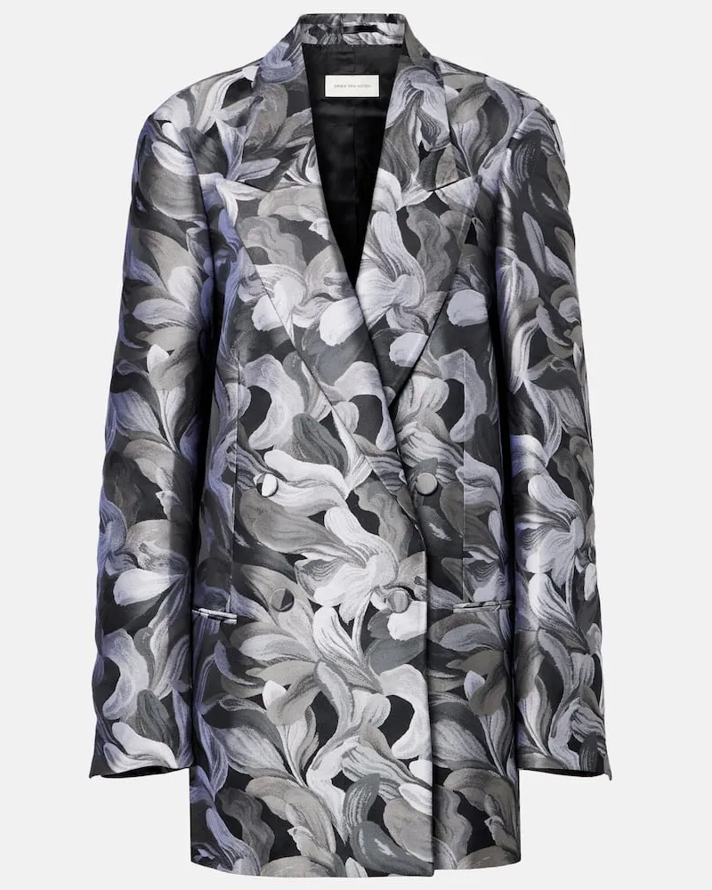 Dries van Noten Blazer aus Jacquard Schwarz