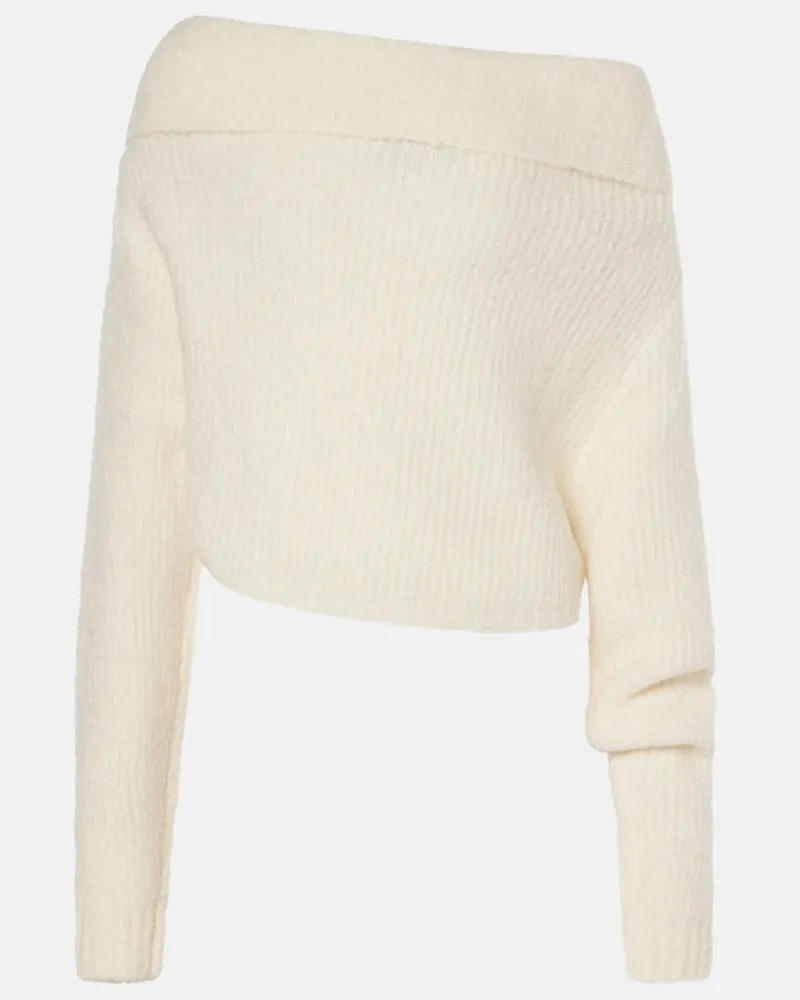 Christopher Esber Off-Shoulder-Pullover aus Bouclé Weiß