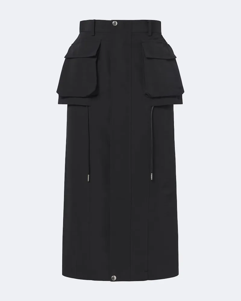 Sacai Midirock aus einem Baumwollgemisch Schwarz