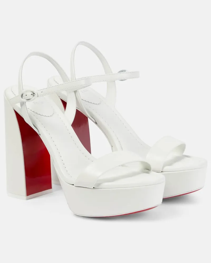 Christian Louboutin Plateausandalen Movida Jane 130 aus Leder Weiß
