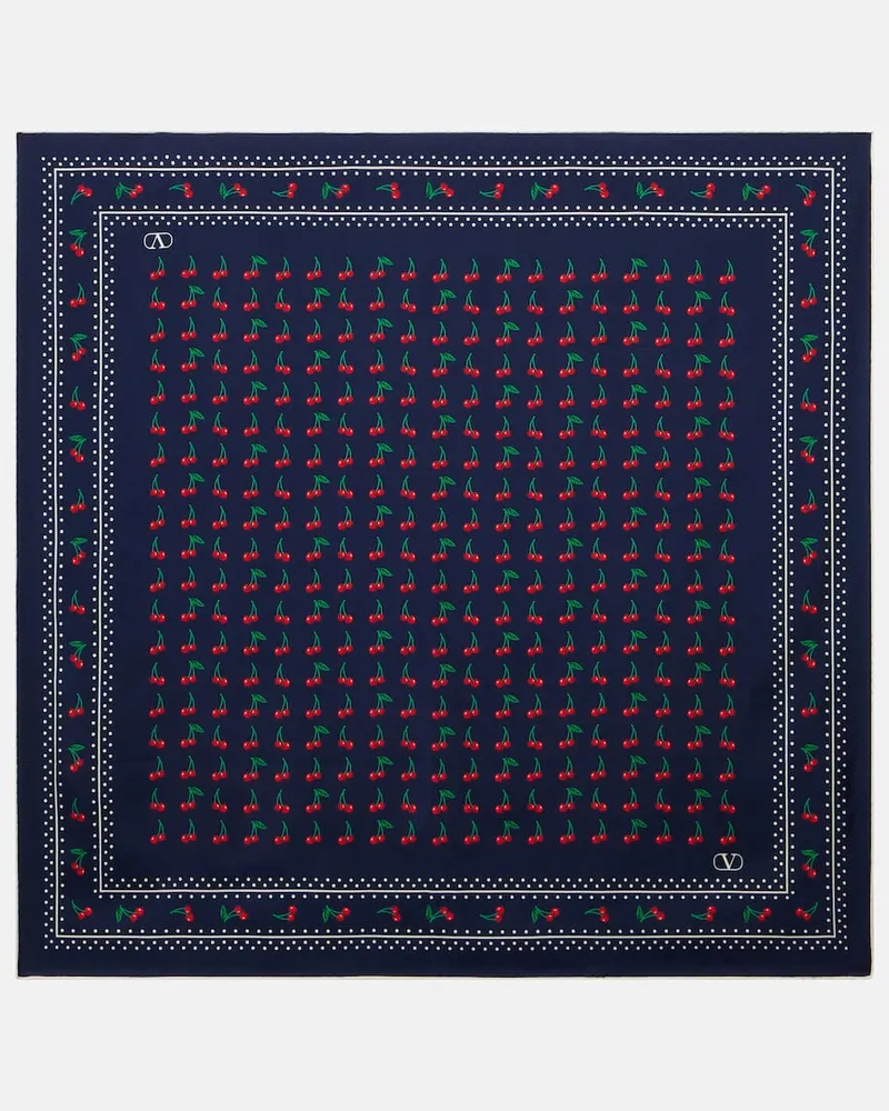 Valentino Garavani Tuch Cherryfic aus Seide Blau
