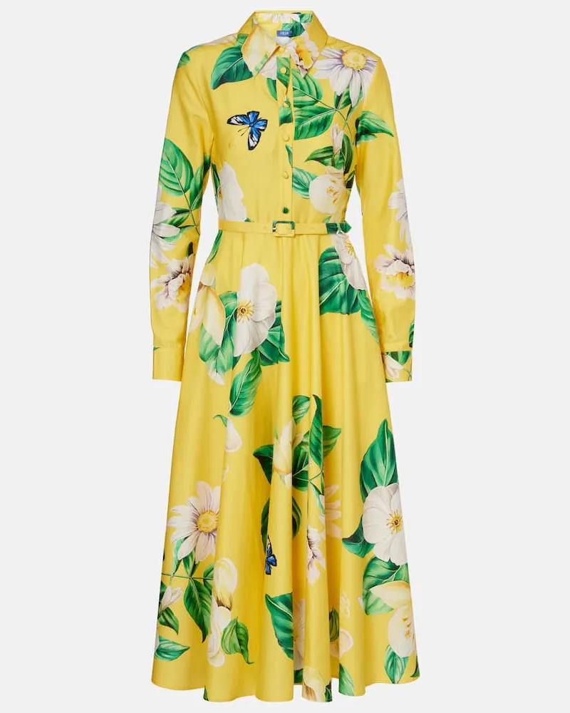 LEO LIN Hemdblusenkleid Zara aus Baumwolle Gelb