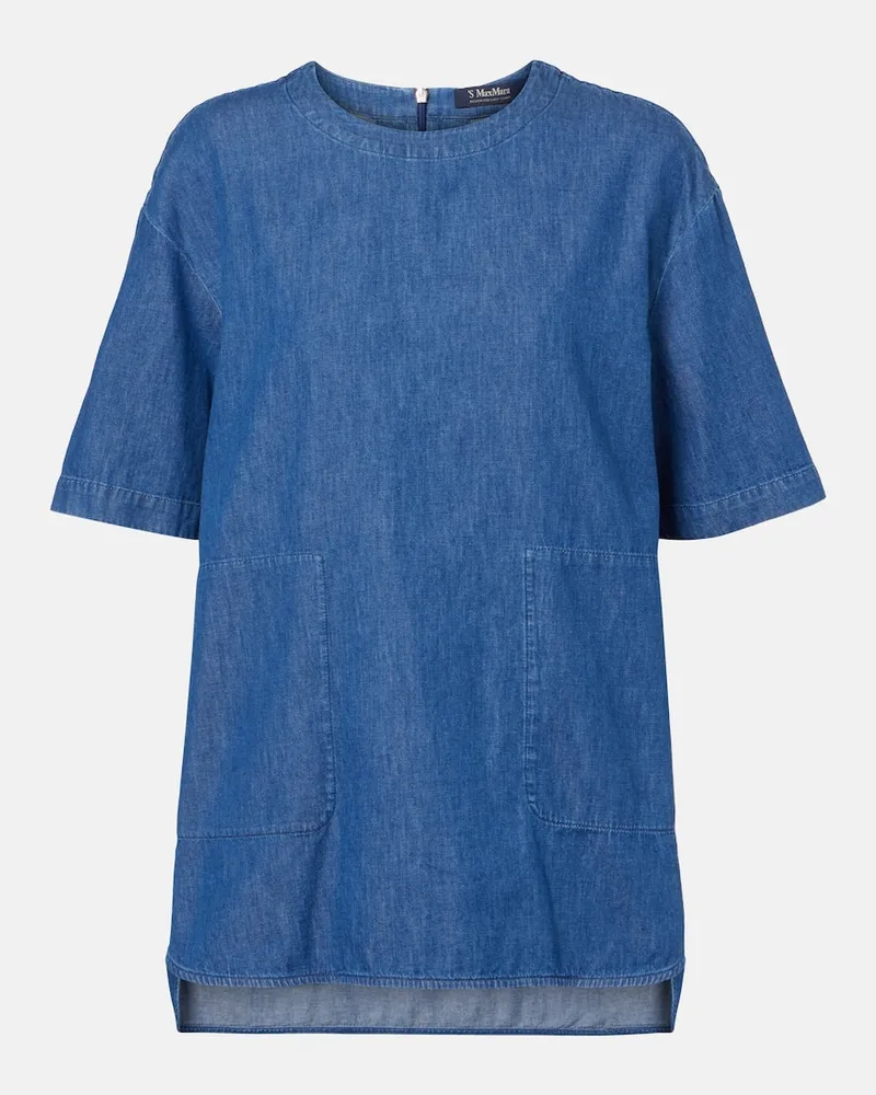 Max Mara Top Moresca aus Denim Blau