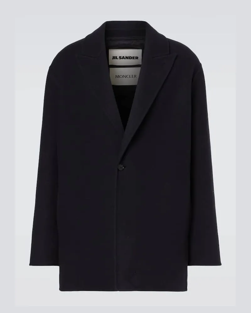 Moncler Jil Sander Daunenjacke aus Schurwolle Blau