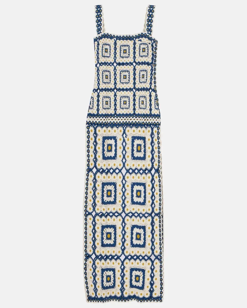 ALEMAIS Alémais Maxikleid Dolly aus Häkelstrick Blau