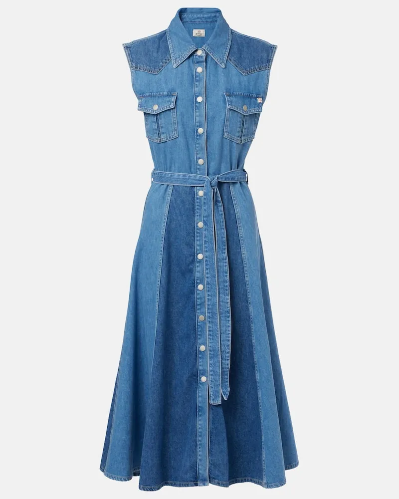 Adriano Goldschmied Midikleid aus Denim Blau
