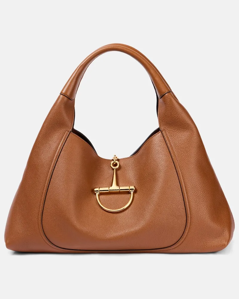 Gucci Schultertasche Gucci Softbit Large aus Leder Braun