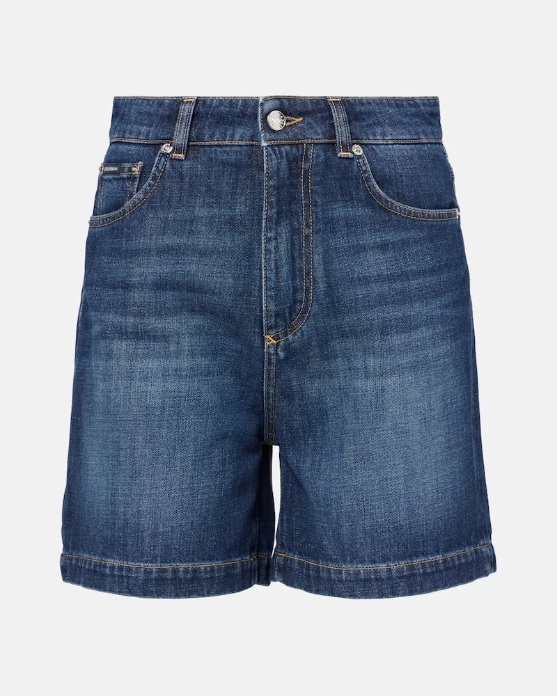Dolce & Gabbana High-Rise Jeansshorts Blau