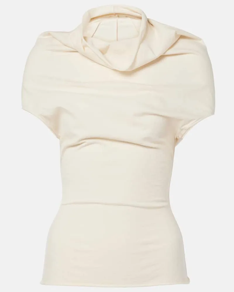 Rick Owens Top aus Baumwoll-Jersey Weiß