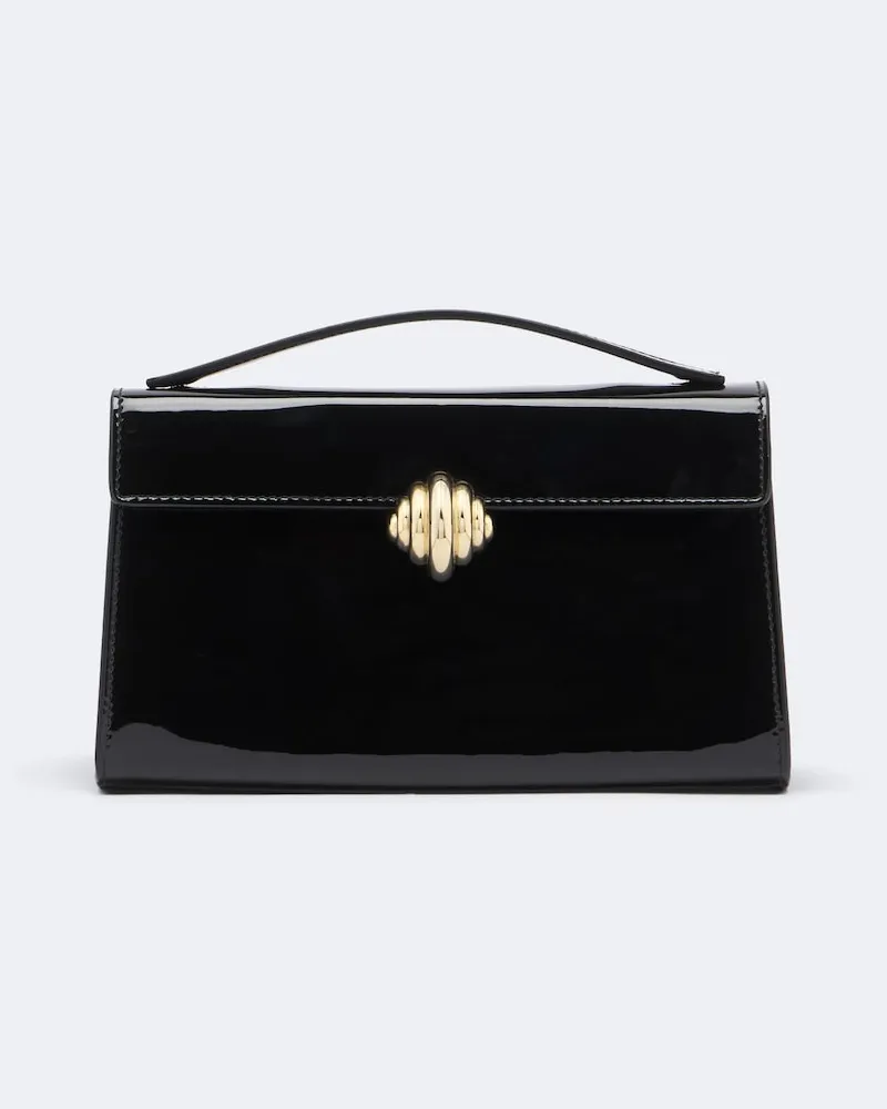 Aquazzura Henkeltasche Alex aus Lackleder Schwarz