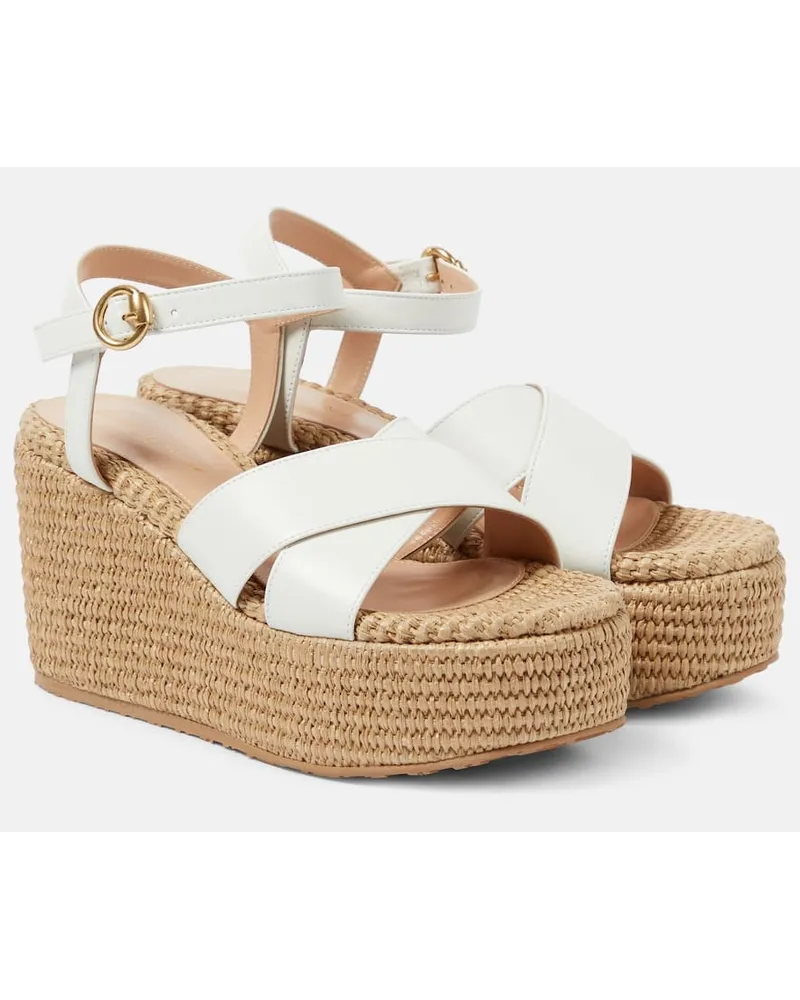 Gianvito Rossi Wedge-Sandalen aus Leder Pink