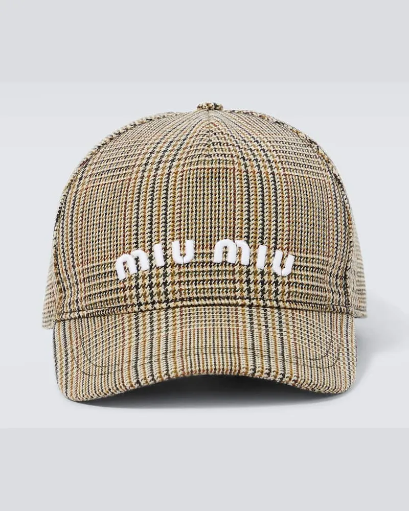 Miu Miu Baseballcap aus Baumwolle Braun