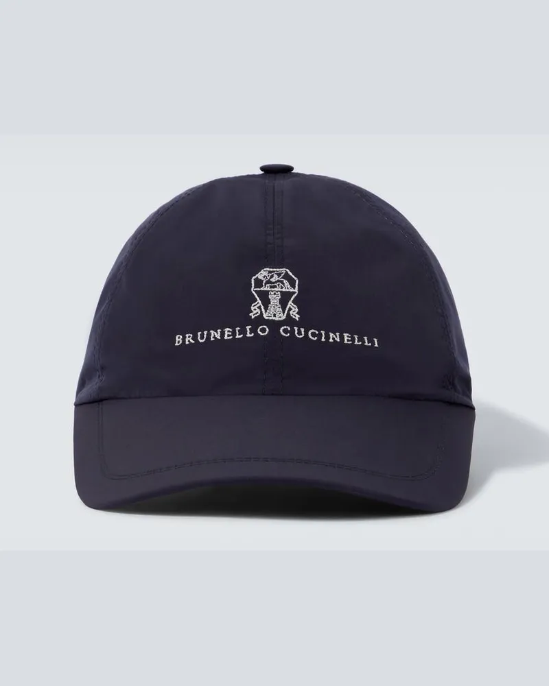 Brunello Cucinelli Bestickte Baseballcap Blau
