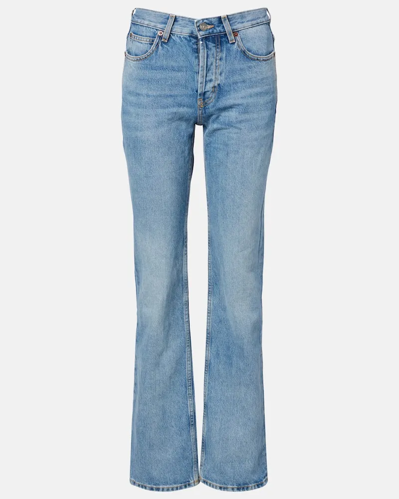 Saint Laurent Mid-Rise Bootcut Jeans Blau