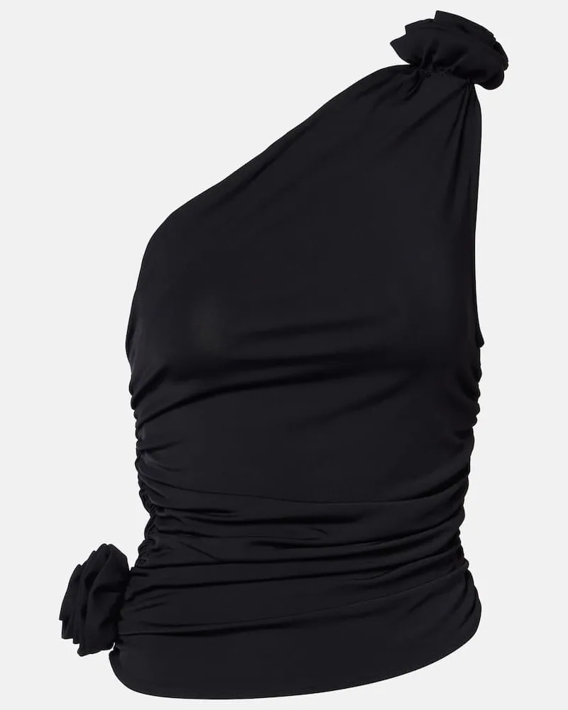 Magda Butrym One-Shoulder-Top aus Jersey Schwarz