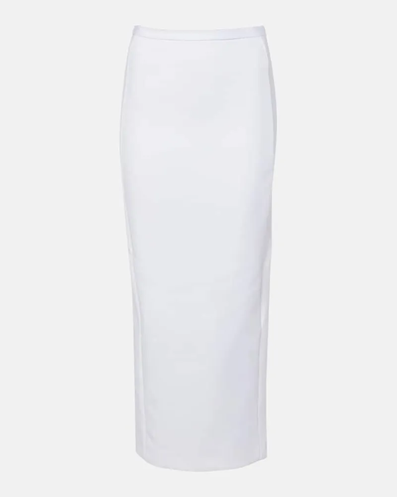 Max Mara High-Rise-Bleistiftrock Charme aus Jersey Weiß