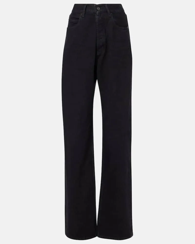 Saint Laurent Mid-Rise Straight Jeans Schwarz