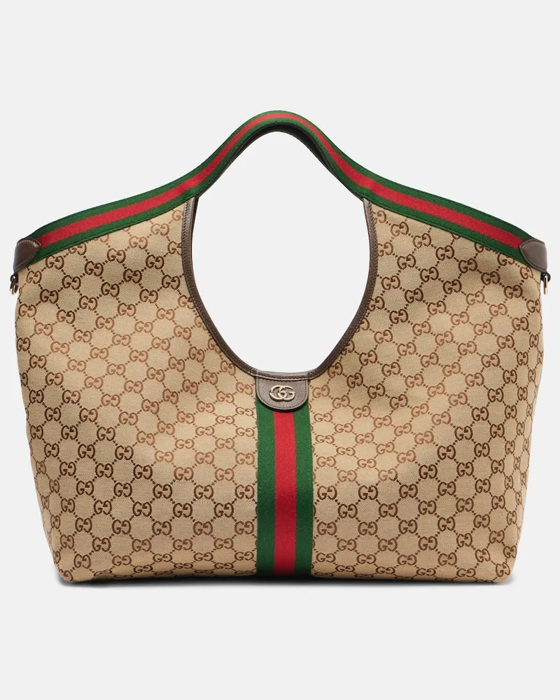 Gucci Tote Bag Gucci Giglio GG Large aus Canvas Beige