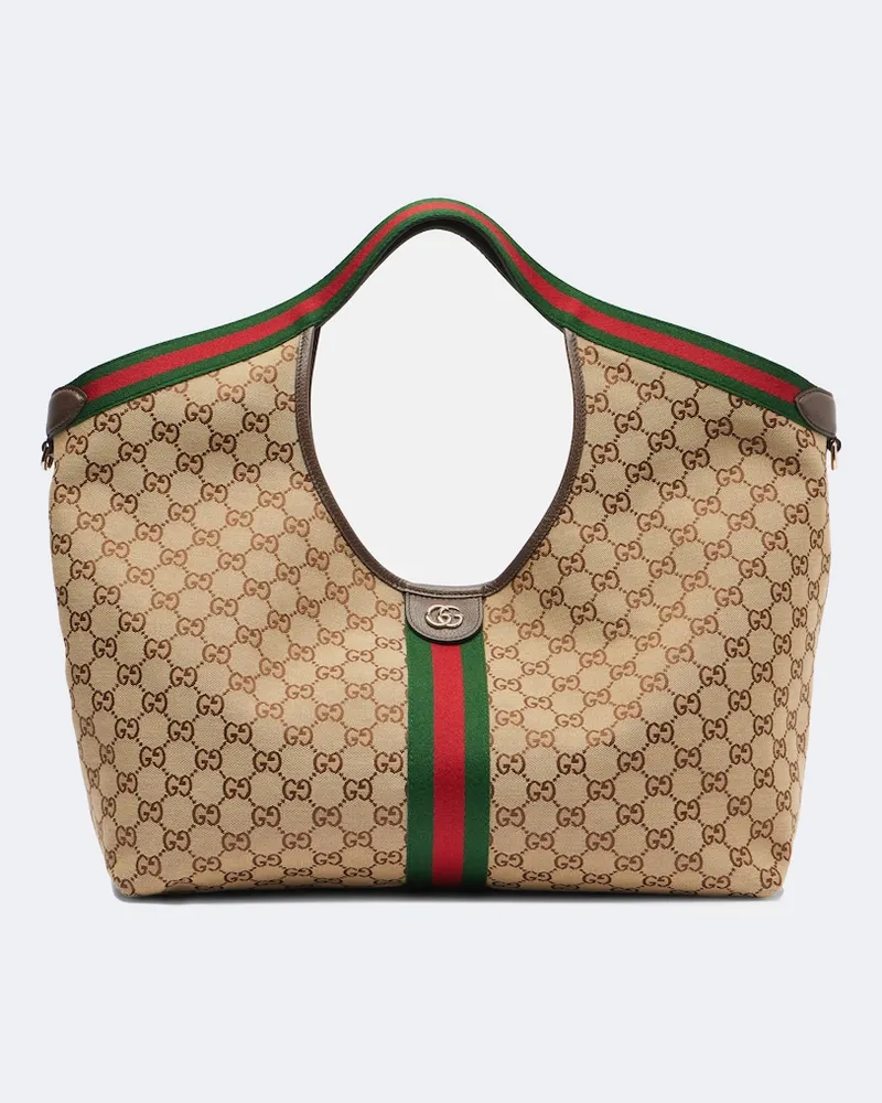 Gucci Tote Bag Gucci Giglio GG Large aus Canvas Beige