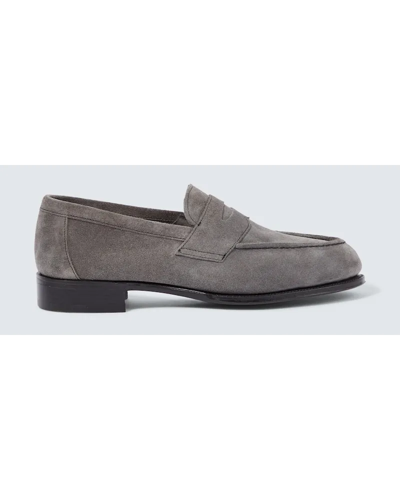 George Cleverley Loafers Cannes aus Veloursleder Grau