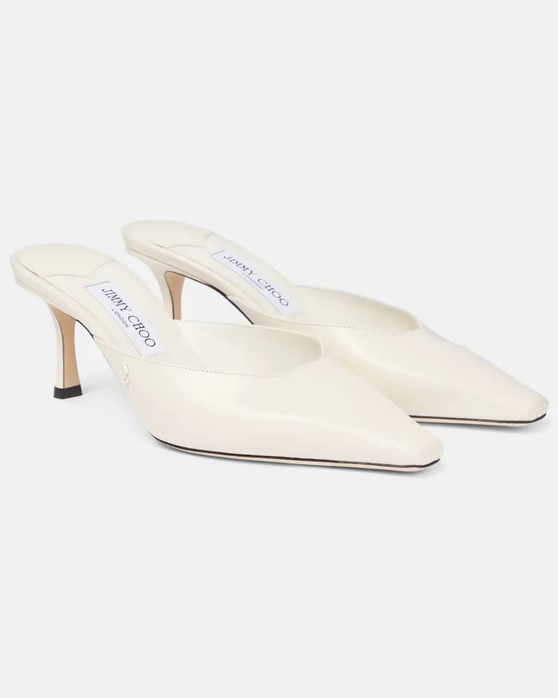Jimmy Choo Mules Vivi 65 aus Leder Weiß